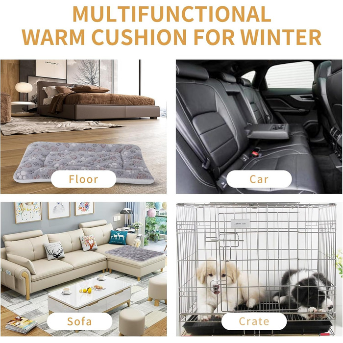 М'який флісовий лежак для собак та котів - фліс, 89x68 см (синій фон, білі зірки)