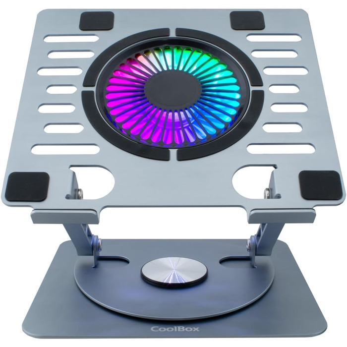 CoolBox CoolAir: Портативний підставка з RGB-вентилятором для ноутбуків та планшетів, 11 см, регульована висота та поворот 360°
