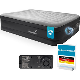 Надувна матрац Skandika Sveja для 2 осіб з самонадувною системою та насосом, 204 x 151 x 43 см, до 300 кг, з сумкою, для кемпінгу