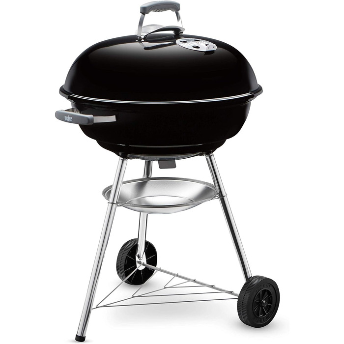 Вугільний гриль Weber Compact Kettle 47 см чорний, кришка, чохол, стартер для розпалювання, набір для барбекю