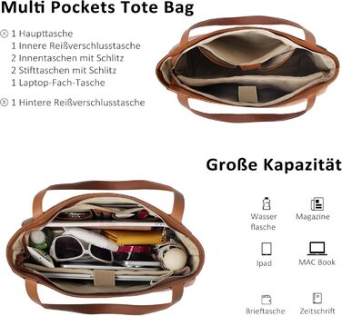 Сумка жіноча шкіряна befen Shopper, велика, для ноутбука 14