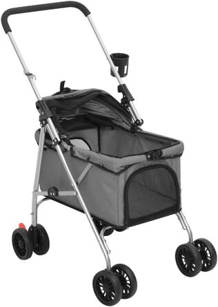 Візок для собак VidaXL, складаний, 76x50x100 см, сірий, Oxford-тканина