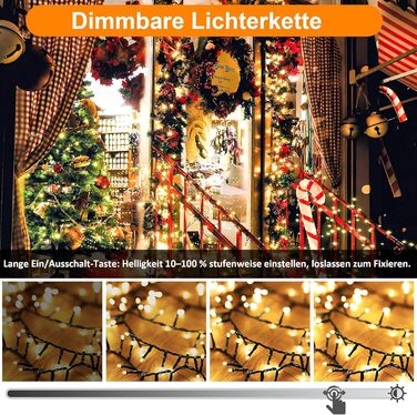 Льодогенератор WISD 23м, 200 LED, теплий білий, 12 режимів, таймер, для прикраси ялинки, балкона, кімнати, саду