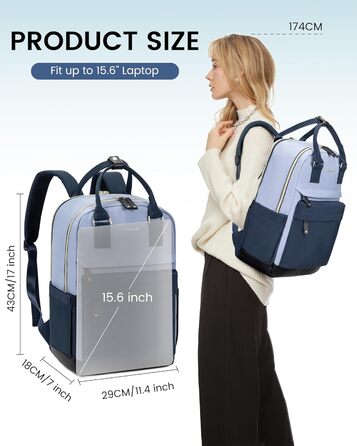 LOVEVOOK Рюкзак для жінок, 15.6