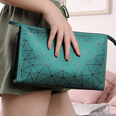 Набір косметичок на 3 шт. з блискавкою: водонепроникні органайзери для косметики та подорожей (зелені)