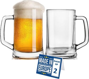 Набір з 6 склянок для пива Premium Pint, 570 мл, без свинцю. Ідеально для крафтового пива, води, напоїв.