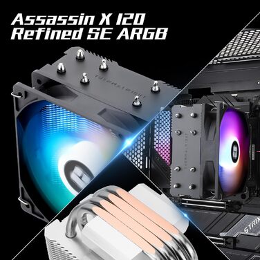 Thermalright Assassin X 120 SE - Кулер для CPU з 4 тепловими трубами, тихий вентилятор PWM, сумісний з AM4/AM5/Intel LGA1150/1151/1200/1700/1851