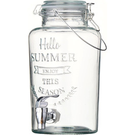 Диспенсер для напоїв з краном Point-Virgule Hello Summer, 3 л, прозорий, аксесуари для бару
