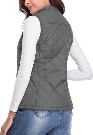 Жіноча легка зимова куртка-жилет з пуху та пера, тепла осінньо-зимова модель, з кишенями, для активного відпочинку, темно-сірий колір (L)