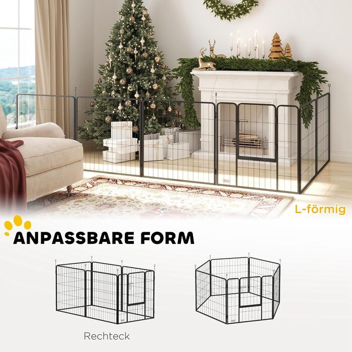 Клітка для собак PawHut 6-секційна, 160 x 80 x 80 см, для собак, котів, цуценят, для дому та вулиці