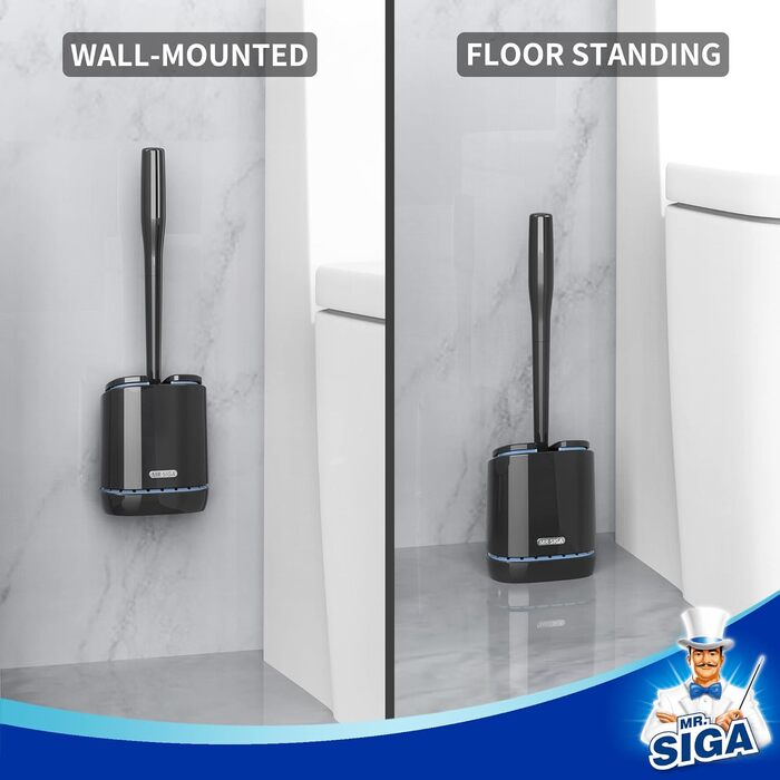 Набір для чищення унітазу Mr.SIGA з тримачем, чорний