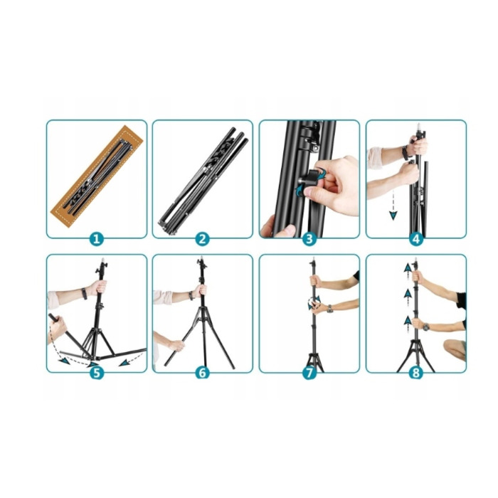 Кільцева лампа Ring LED для фото, відео, селфі та макіяжу, штатив 220 см