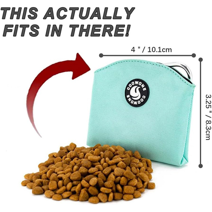 Сумка для ласощів для собак COOWONE, з магнітною застібкою, 900D Oxford, для дресирування та прогулянок (м'ятний колір)