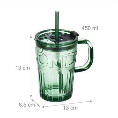 Relaxdays Set of 4 Handle Glasses