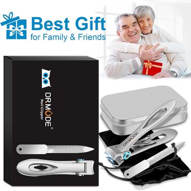 Набір кусачок для нігтів DRMODE Profi: професійні кусачки для кутикули, щипчики для врослих нігтів та манікюрні ножиці для чоловіків і літніх людей (2 шт)