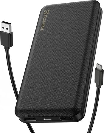 Powerbank CoolReall 20000 mAh: портативний зарядний пристрій з USB-C (вхід/вихід) та 2 USB, чорний