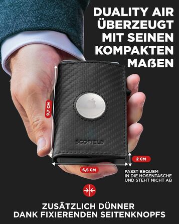 SF SCOFIELD Duality Magflip Airtag Wallet with Coin Pocket | Wallet for 8-9 Cards | Men's Wallet with RFID Protection | Slim Wallet | Smart Wallet | Card Holder with Air Tag Compartment | Wallet