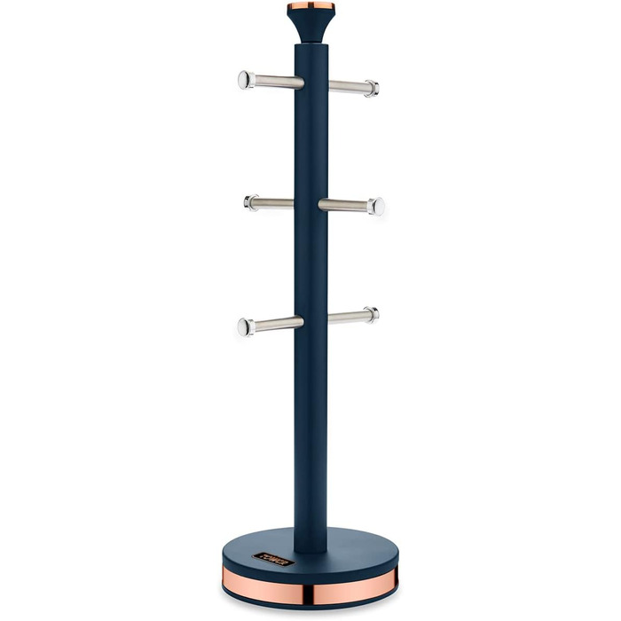 Tower T826132PNK Cavaletto Becherbaum with stainless steel stopper, soft base, Marshmallow Pink and Roségold (Midnight Blue)