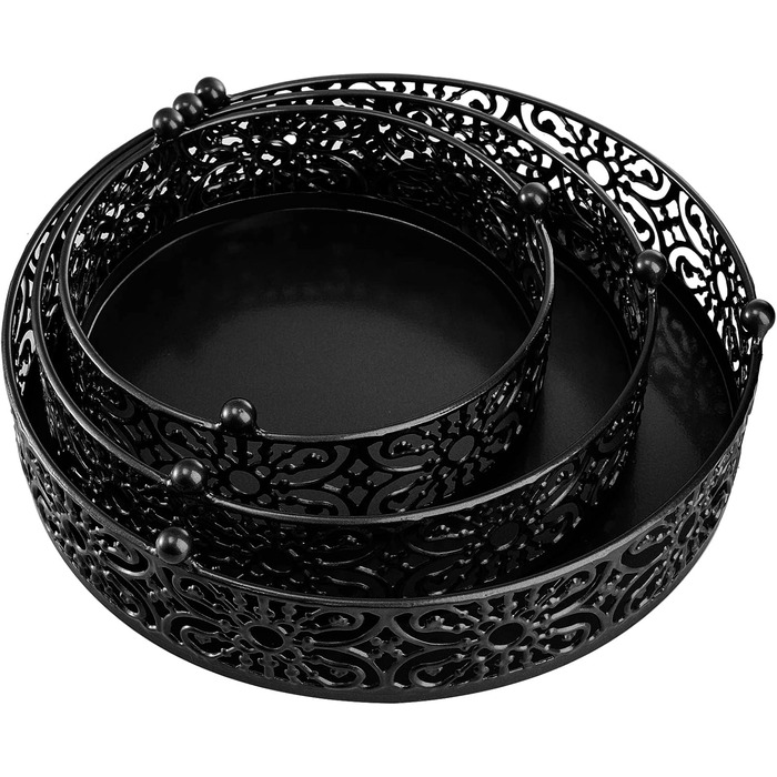 Набір металевих підставок для тортів Hedume (3 шт.), чорний колір, діаметр 20.3, 25.4, 30.5 см. Ідеально для десертів, тістечок, цукерок, вечірок, свят та днів народжень.