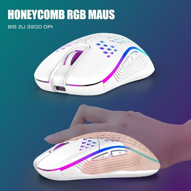 RedThunder Бездротовий Ігровий Набір Клавіатури та Миші, DE TKL Розкладка, 85 Клавіш, Перезаряджувана, Компактна, 7200DPI, для PC, Mac, PS5, Xbox (Біло-Чорний)