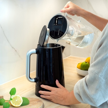 Скляний фільтраційний глечик Wessper D2 BOROSILICATE FF 3л, чорний + фільтр