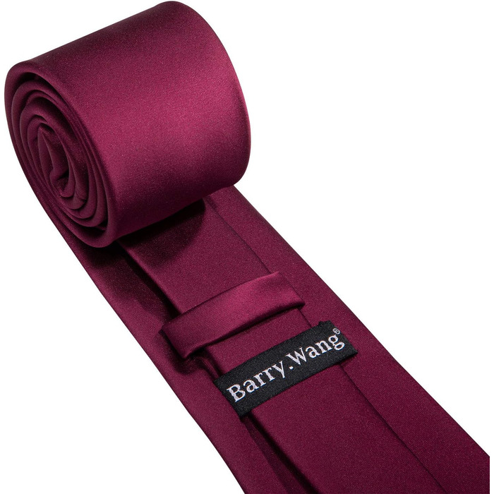 Набір краваток Barry.Wang: класичний однотонний шовковий краватка, нагрудна хустинка, запонки, затискач для краватки - ідеально для весілля та свят