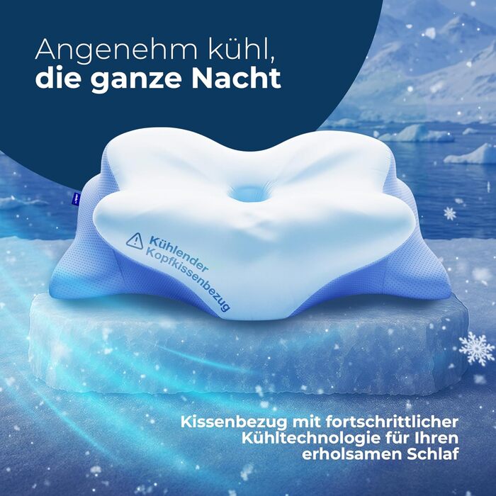 Подушка Derila Ergo Kopf Memory Foam для сну на боці, спині та животі (54x36x12 см) - 1 шт.
