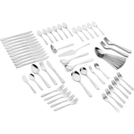 GRÄWE 12-Piece Stainless Steel Cutlery Set, Dinnerware Set, 68-Piece Set, Nickel-Free, Rust-Proof, Hand-Polished, Dishwasher-Safe - Salzburg Series