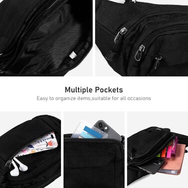 Чоловіча та жіноча поясна сумка Vinabo, чорна, універсальний розмір EU