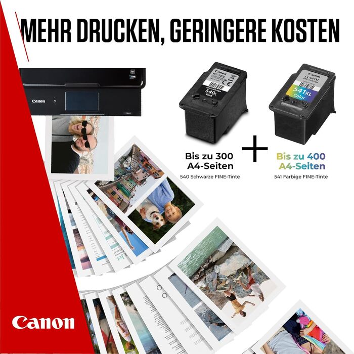 Комплект оригінальних картриджів Canon FINE PG-540XL (чорний) та CL-541XL (кольоровий) з фотопапером