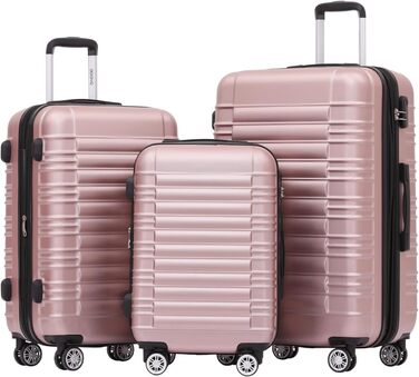 Чохол-валіза Beibye для подорожей, набір (кофе, рожеве золото)