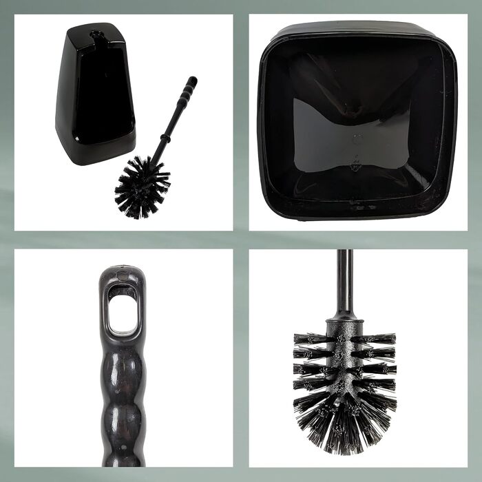 Набір для чищення унітазу Levin (Чорний), 38 см, з контейнером