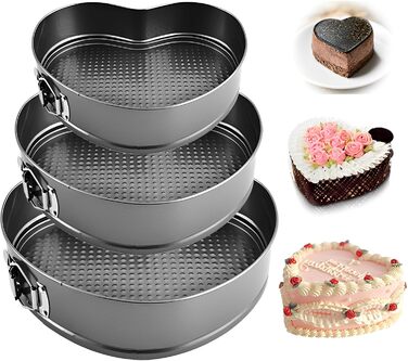 Набір форм для випічки торти та випічки, квадратні, чорні, металеві, знімний дно, антипригарне покриття, 20/22/24 см