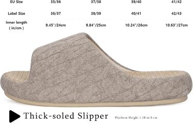 Тапочки жіночі Eagsouni з льону, зручні, з антиковзким покриттям, з піною Memory Foam, плоскі, для дому, теплі, (39/40 EU, Хакі)
