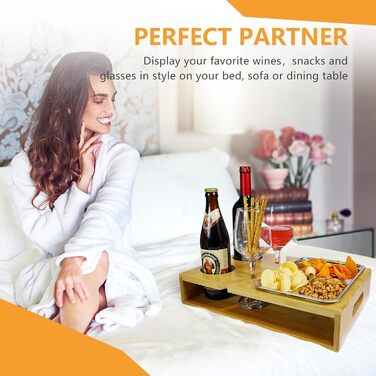 Couch Bar, Couchbar Sofa, Couchbar Snackbox, Wine Holder for Couch, Couchbar - Sofa Table - Wine Rack - Snack Bowl - Snack Holder - Couch Butler