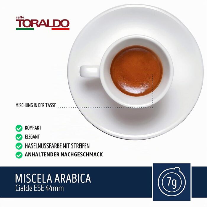 Кава Caffè Toraldo Miscela Arabica в капсулах ESE 44 (150 шт по 7 г), еспресо