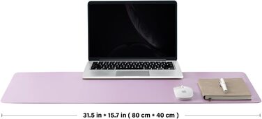 Підкладка під стіл шкіряна, антиковзаюча PU, 80x40 см, для офісу та дому, фіолетовий колір