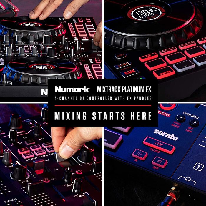 DJ-контролер Numark Mixtrack Platinum FX + навушники Numark HF125 для Serato DJ (4-Deck)