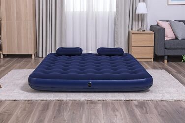 Надувне ліжко Bestway Pavillo™ Blue Horizon, 203 x 152 x 22 см, двоспальне, з ручним насосом та 2 подушками