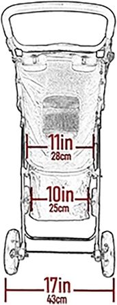 Візок для котів/собак Pet Gear Happy Trails, легкий, складаний, знімний підклад, кошик для зберігання Jaguar