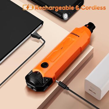 Шліфувальник для собак Gimars 6-ступінчатий з LED-підсвіткою, 12000RPM, тихий, USB, для великих, середніх та малих собак та котів, помаранчевий/червоний (Sunset Chevron)