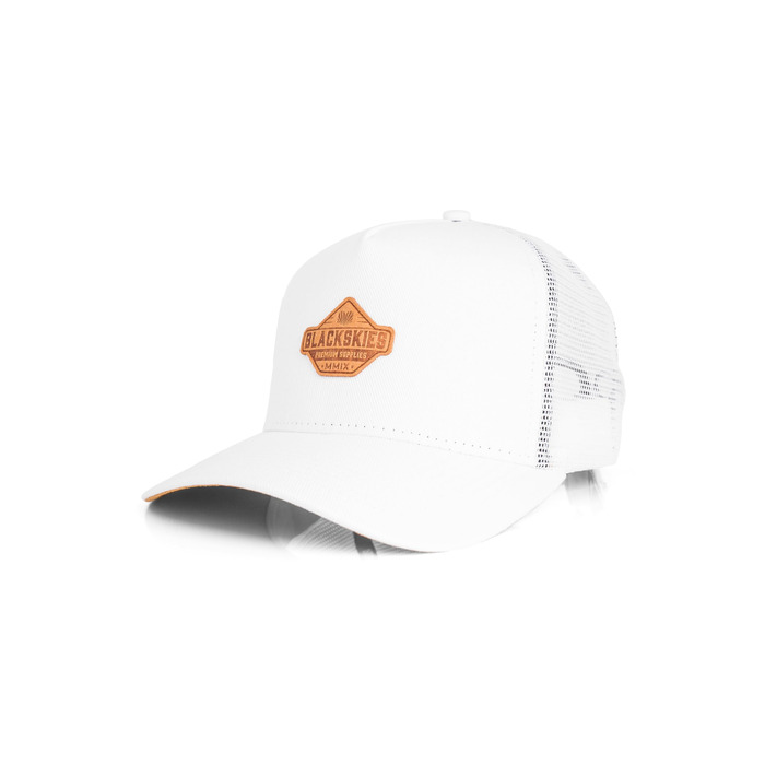 Кепка бейсболка Blackskies Essentials Trucker (унісекс) - біло-коричнева, сітчаста, для чоловіків та жінок, вуличний стиль, літо