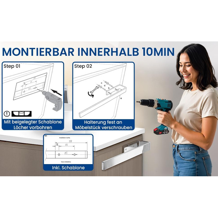 Тримач для рушників на стіну rtmr, хром, 32 см. Стильний тримач для рушників з алюмінію, для ванної кімнати та гостьового туалету. Компактний, настінний.