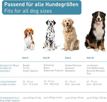 Нашийник для собак PetTec з неопрену та нейлону з ручкою, м'який, регульований, водонепроникний, для малих та великих собак, комплект з повідком, розмір L (51-61 см), чорний