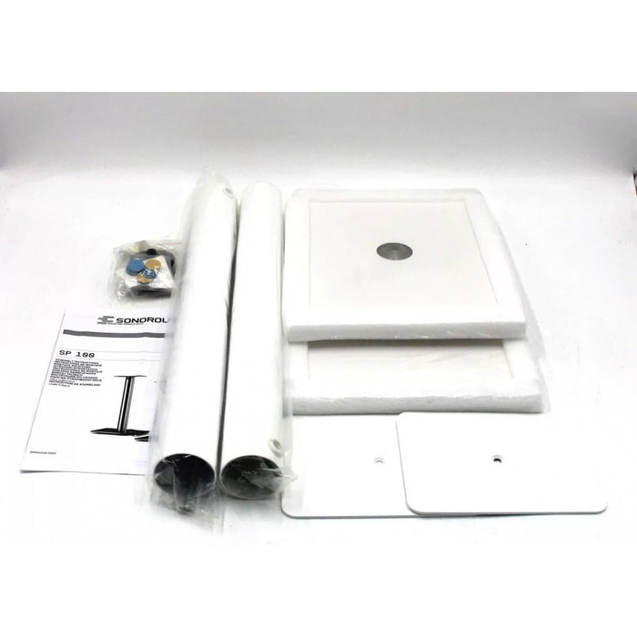 Підставка для колонок Sonorous SP100-60 Біла – Пара, 60 см | Алюмінієва та скляна підставка | Максимальне навантаження 20 кг на підставку | Вбудована організація кабелів