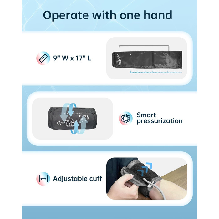 Тонометр на плече BP Blutdruckmessgerät: цифровий тонометр з регульованою великою манжетою 22-42 см, HOLFENRY тонометр на зап'ястя для дорослих та літніх людей