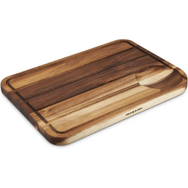 Cole & Mason Berden Cutting Board with Juice Groove, Wood Board for the Kitchen, Carving Board/Wood Cutting Board, Acacia Wood, Not Dishwasher Safe