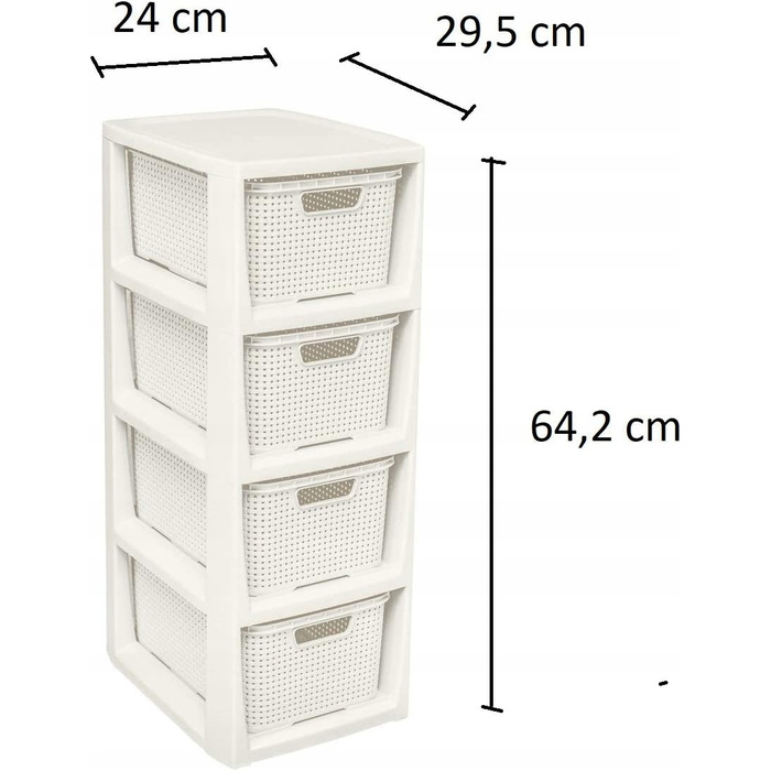 Стелаж у ванну кімнату BranQ, білий, 29,5 x 24 x 64,2 см