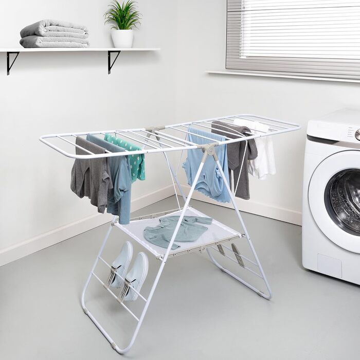 Honey Can Do 2-Tier Folding Clothes Drying Rack, Tripod, DRY-09220, Chrome (Folding Gullwing Drying Rack)