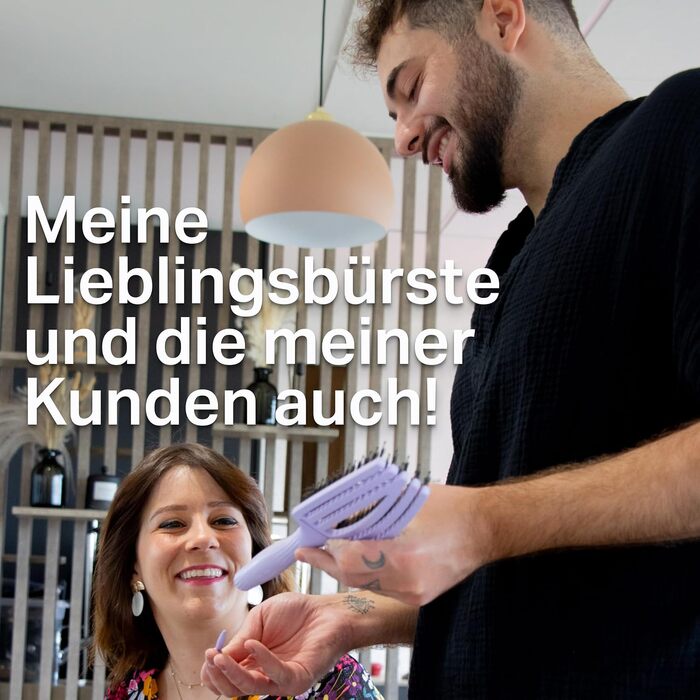 Щітка для волосся Olivia Garden Care Iconic з щетиною кабана та нейлону для блиску та гладкого укладання (лавандовий, середній)